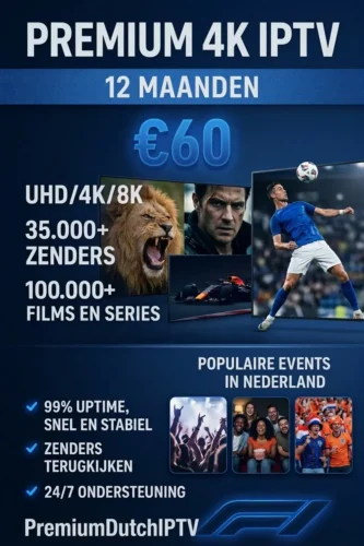 12 Maanden Iptv Abonnement met premium iptv nederland - IPTV Koepn