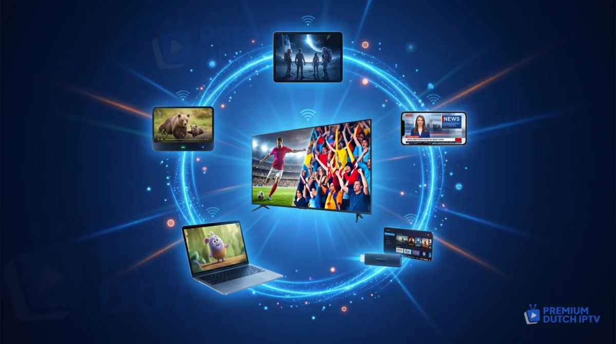 IPTV werkt op alle apparaten - Smart TV, Firestick, tablet, smartphone en meer