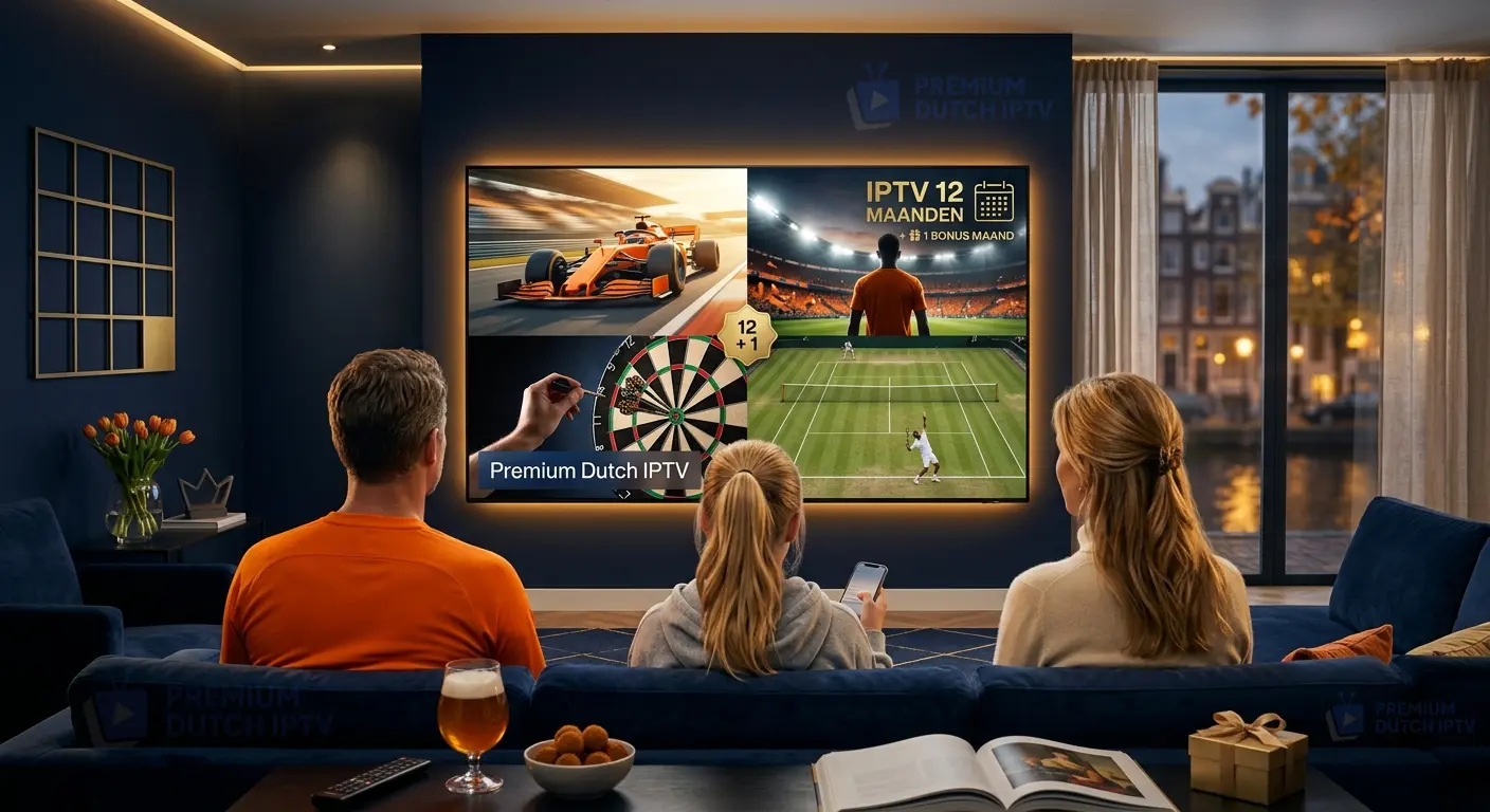 IPTV 12 Maanden Abonnement Nederland 2026 - Premium Dutch IPTV 1 jaar IPTV met bonus maand 42.000+ zenders 4K Ultra HD