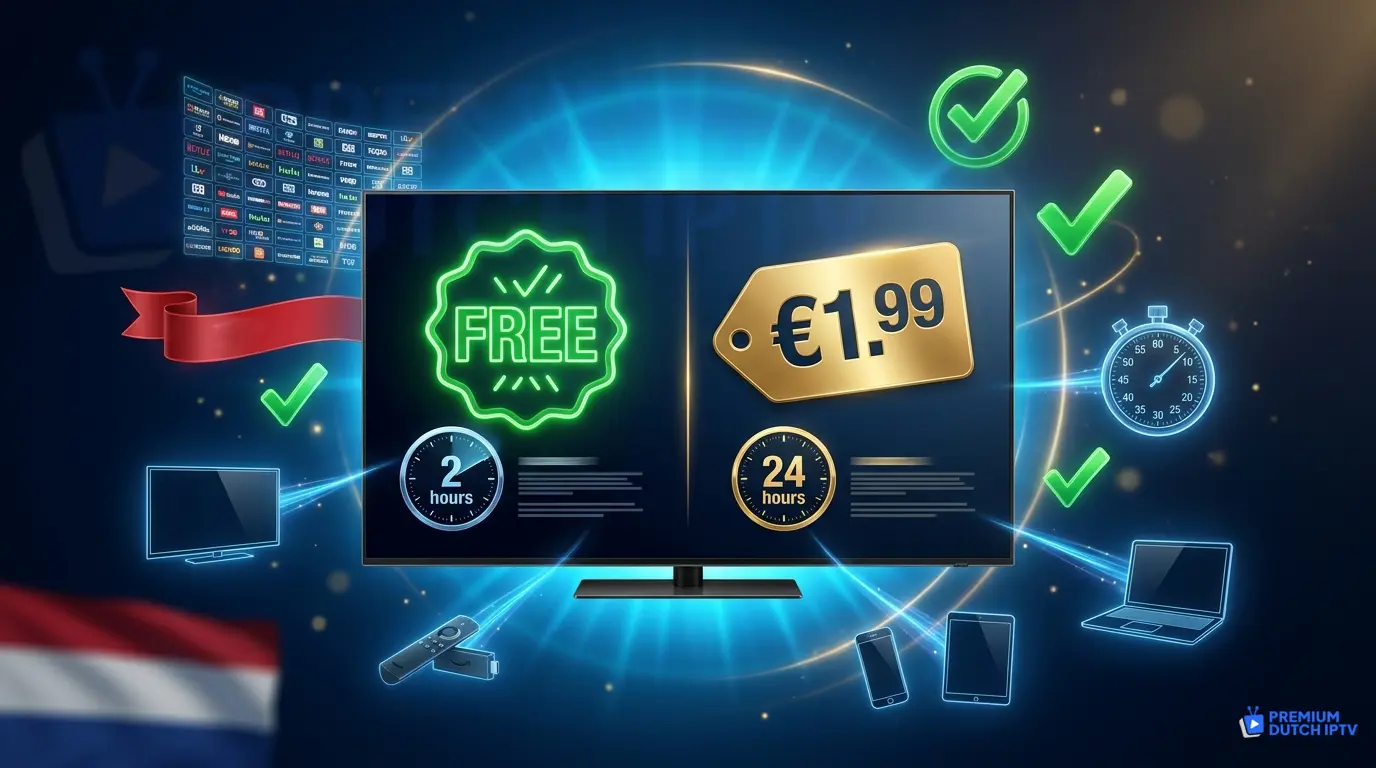 Gratis IPTV test 24uur IPTV proefperiode Nederland - Premium Dutch IPTV alle apparaten